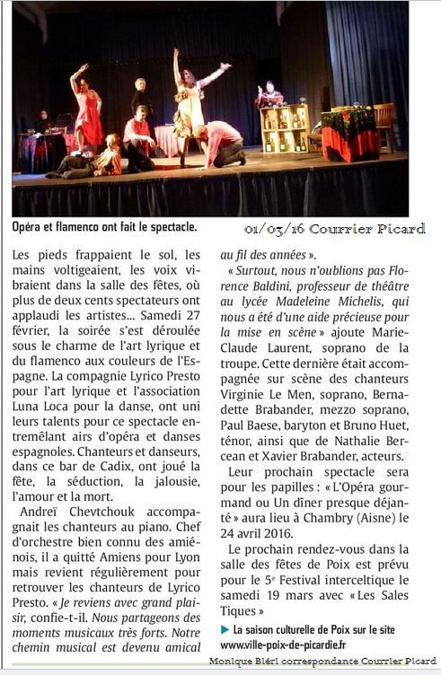 article du Courrier Picard