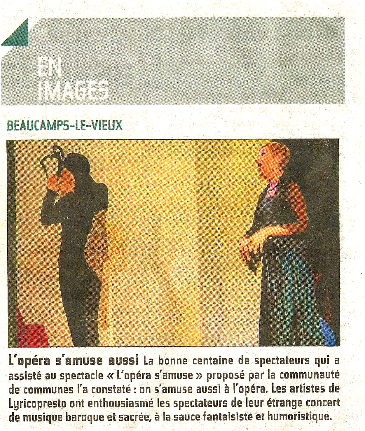 article du Courrier Picard de Beaucamps le vieux